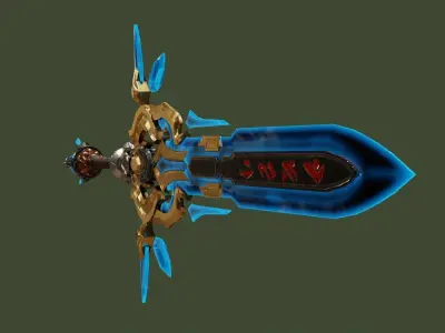 Crystal Storm Blade Low-poly 3D model