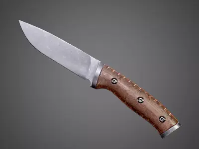 Buck Selkirk Tactical Knife AAA PBR Game Ready Melee Asset Low-poly 3D model