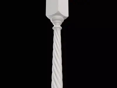 Twisted Decorative Stair Baluster 3D model