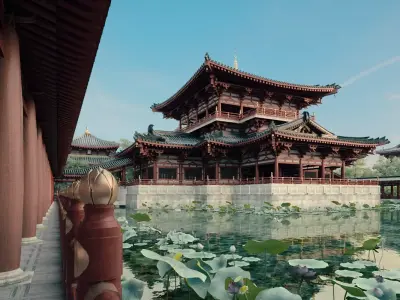 Tang Dynasty Chinese Palace Architecture  Imperial Palace  3D model
