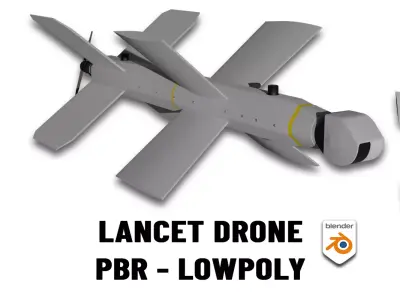 ZALA Lancet UAV Drone Low-poly 3D model