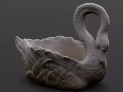 Swan Sculpture 3D Model  Low-poly 3D model