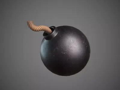 Rounded Bomb  Low-poly 3D model purchase