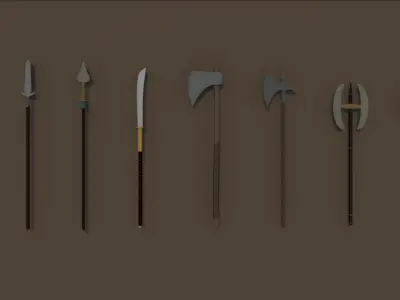 Low Poly Medieval Weapons And Tools Pack Low-poly 3D model