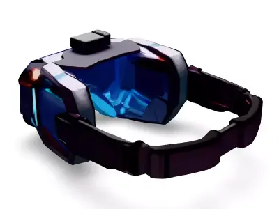 Scifi Futuristic VR Goggles Low-poly 3D model