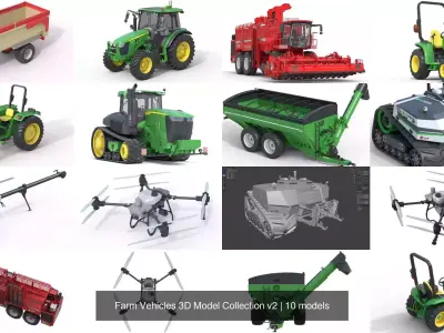 Farm Vehicles 3D Model Collection v2 3D Model Pack