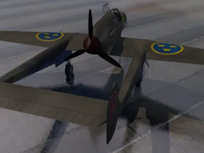 Saab J-21 A-1 3D model