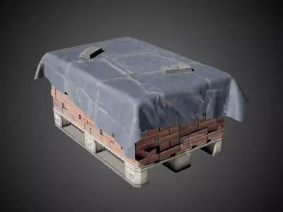 Brick Pallet Industrial Prop Low-poly 3D model