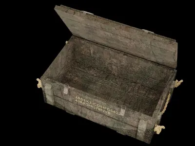 Wooden Ammo Crate Low-poly 3D model