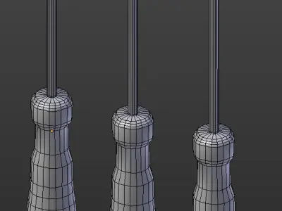 Screwdriver Set three screwdrivers Low-poly 3D model