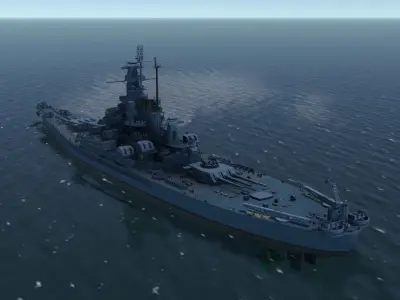USS Massachusetts BATTLESHIP 3D MODEL 3D model