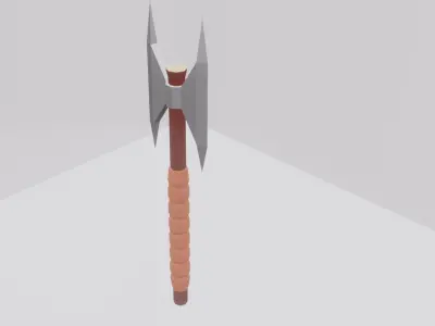 BattleAxe Lowpoly GameReady viking axe Low-poly 3D model