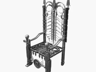 Metal Throne in two Materials 3D model