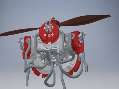 radial enginer 3d model 3D model