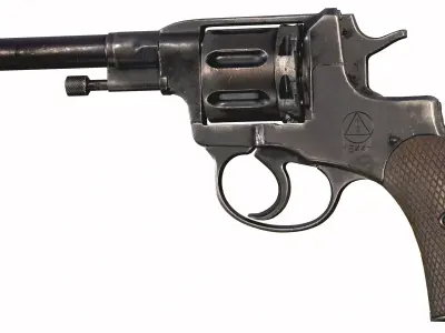 Nagant M1895 Revolver-With LODs and 8k Texture Set Low-poly 3D model