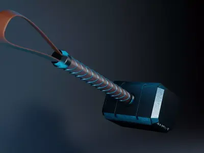 Thor hammer low polly Low-poly 3D model
