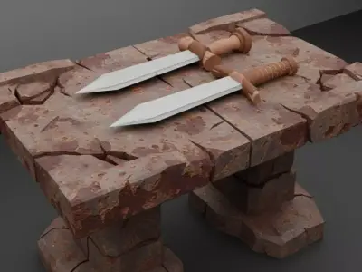 Low Poly Sword Set Low-poly 3D model