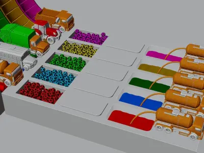 Vehicle Dibbing on the Color pool 3D model
