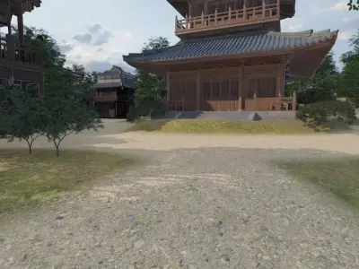 Serene Village Landscape 3D model buy