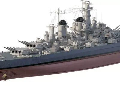 WW2 US NAVY Montana class battleship 3D model