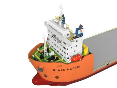 Black Marlin lowpoly Low-poly 3D model