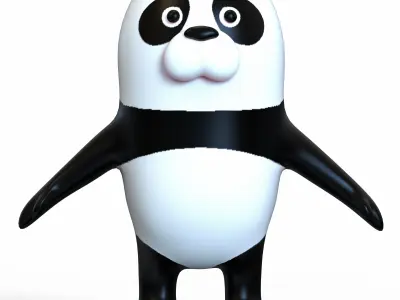 Panda Stylized Low-poly 3D model
