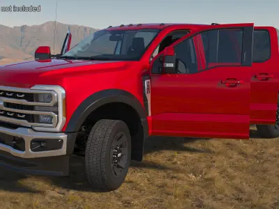 Ford Super Duty F-550 Lariat 2023 Red Rigged 3D model