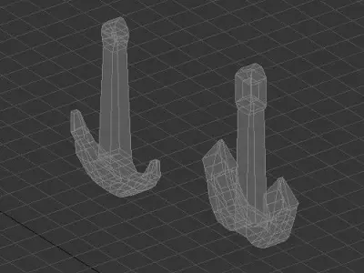 Low poly anchors two Free low-poly 3D model