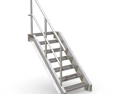 Grid stairs collection - 4 Free Samples Free 3D model
