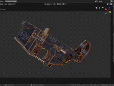 M4A1 Receiver Low-poly 3D model