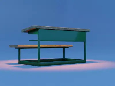OLD SCHOOL BENCH Free low-poly 3D model