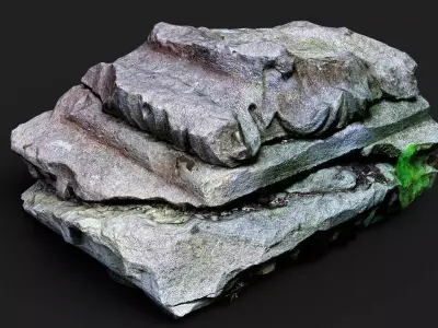 ancient greek ruins column base part PBR photogrammetry Low-poly 3D model