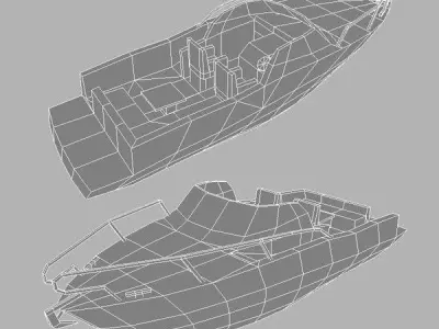 motor boat Low-poly 3D model get