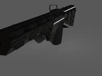 Futuristic assault rifle sci fi Low-poly 3D model