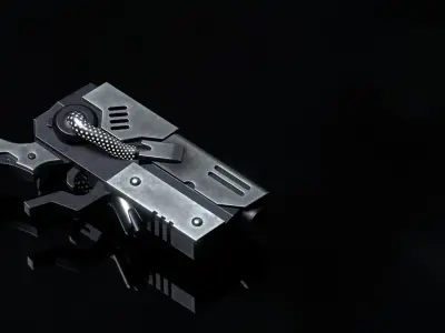Scifi handgun Free low-poly 3D model