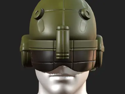 Helmet scifi military futuristic technology  Low-poly 3D model