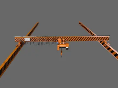 industrial crane Low-poly 3D model
