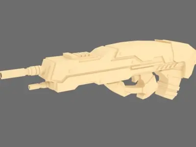 Scifi Gun 01 3D Model Low-poly 3D model