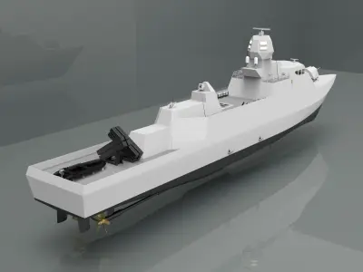 Fast Patrol boat 70m 3D model