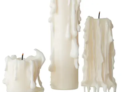  Three melted candles 