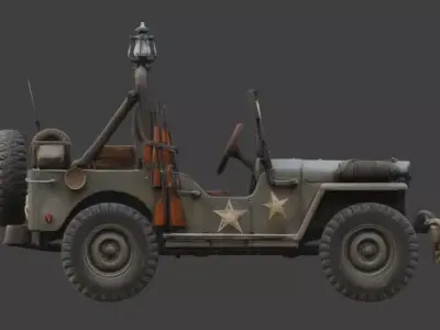 Wasteland Tactical Jeep 3d Low-poly 3D model