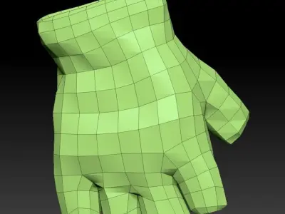 Half finger military leather gloves 07 Low-poly 3D model