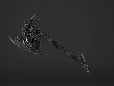 Fire War Axe Low-poly 3D model