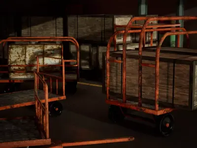 Industrial Carts 22 Assets Low-poly 3D model