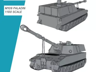 M109 Paladin NATO USA Tank 3D print model