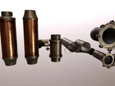 Steampunk Pipes Low-poly 3D model purchase