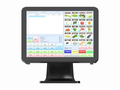 Cash Register POS with Touch Screen 3D model