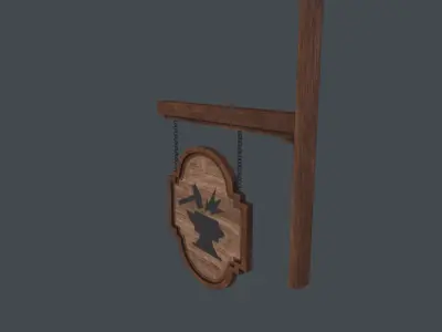 Old blacksmith sign 3D Model Low-poly 3D model
