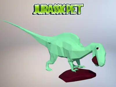 Becklespinax jurassic pet Low-poly 3D model