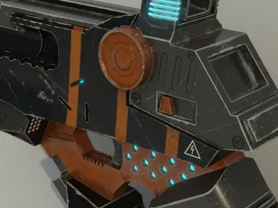 Sci-fi Pistol Low-poly 3D model 6